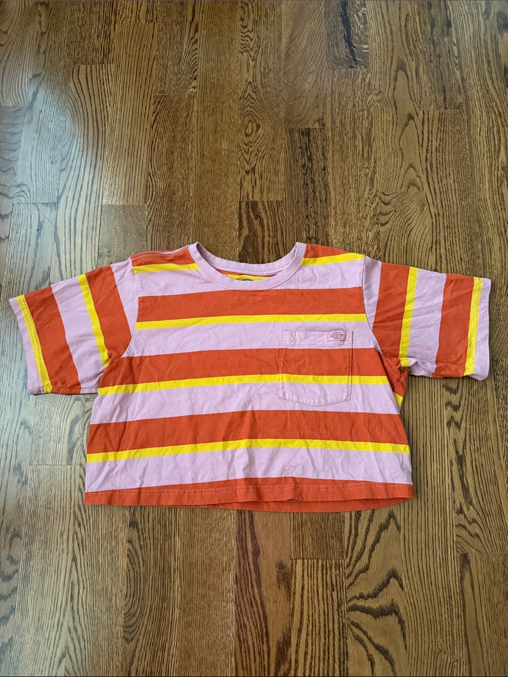 Dickies cropped multicolor striped tee xl